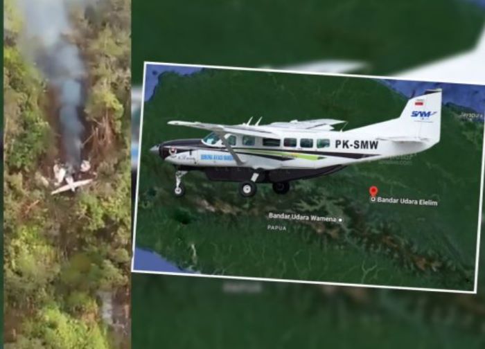 Helikopter TNI AU Diterjunkan Evakuasi Korban Pesawat PK-SMW yang Jatuh di Papua Pegunungan