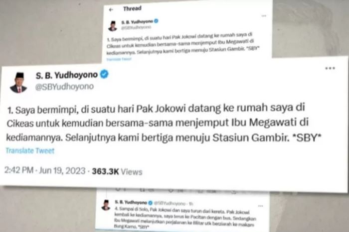 SBY Mimpi Naik Kereta Bareng Jokowi dan Megawati, Politikus Pun Sibuk Berkomentar
