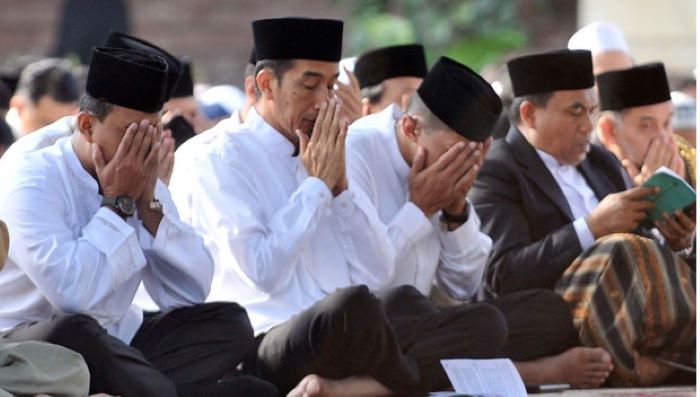 Presiden Jokowi Shalat Idul Adha di Halaman Istana Kepresidenan Yogyakarta