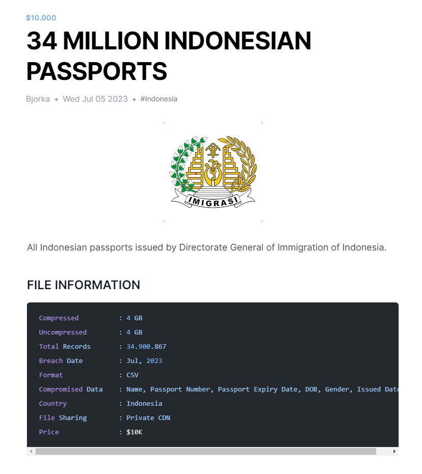 Terjadi Lagi, Data 34 Juta Paspor Indonesia Diduga Bocor!
